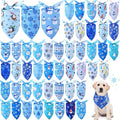 Abbylike 50 Pcs Winter Dog Bandanas Bulk Blue Snowflake Dog Bandanas by Abbylike