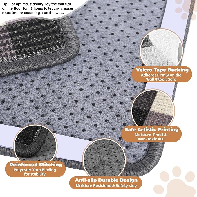 Cat Scratcher Mat, 23.6x15.7 Inch Natural Sisal Cat Scratch Pad, Horizontal Cat - Image 3