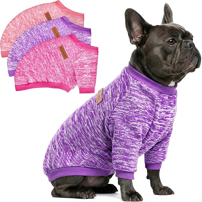 3 Pack Dog Sweaters for Small Dogs Girl Boy Winter Fleece Clothes Warm Soft Dog by BAOBICUTE