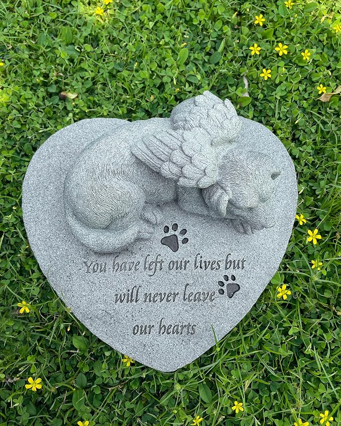 Angel Dog Pet Memorial Stone, Outdoor Decor, Pet Loss Headstone, Memorial - Image 3