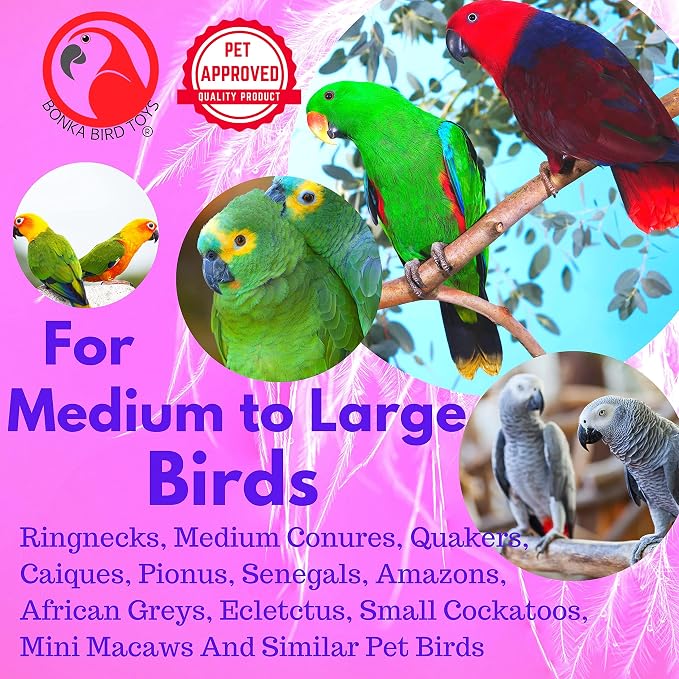 Bonka Bird Toys 867 Big Stick 9.50" x 6", Medium Parrot Chew Cage Toy, and - Image 7