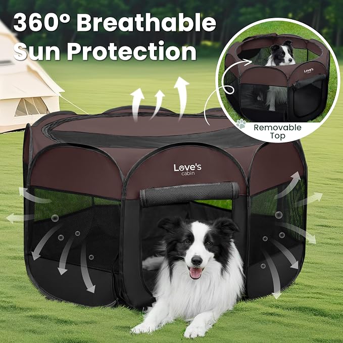 Love's cabin Pet Puppy Dog Playpen, Large Dog Tent Crates Cage Indoor/Outdoor - Image 9