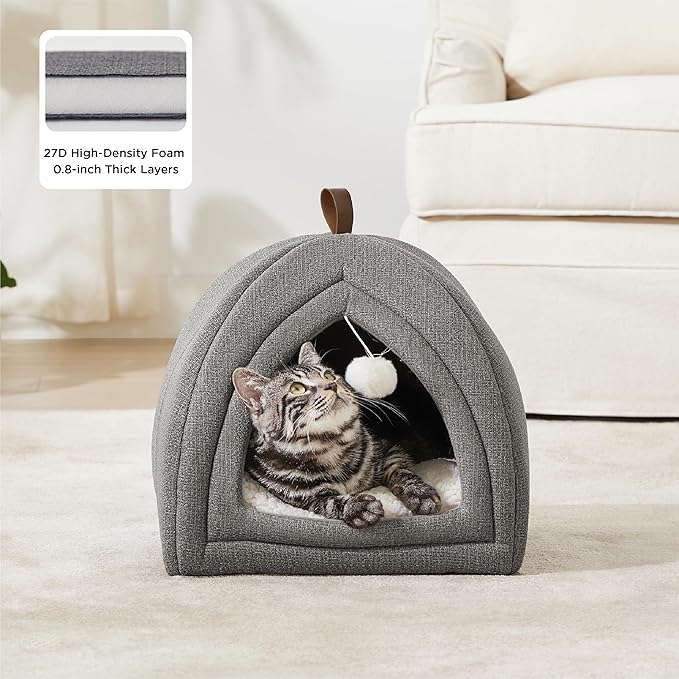 Bedsure Cat Beds for Indoor Cats - 2 in 1 Cat Cave House Tent for Kittens and - Image 2
