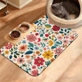 Colorful Flower Feeding Mat, Groovy Wildflowers Absorbent Quick-Dry Cat Dog by Unknown