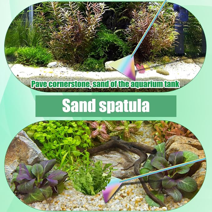 Aquarium Aquascape Tools Kit, 4 in 1 Anti-Rust Aquatic Plant Aquascaping Tool - Image 6