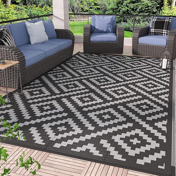 GENIMO Outdoor Rug for Patio Clearance, Reversible Plastic Camping Rugs by GENIMO