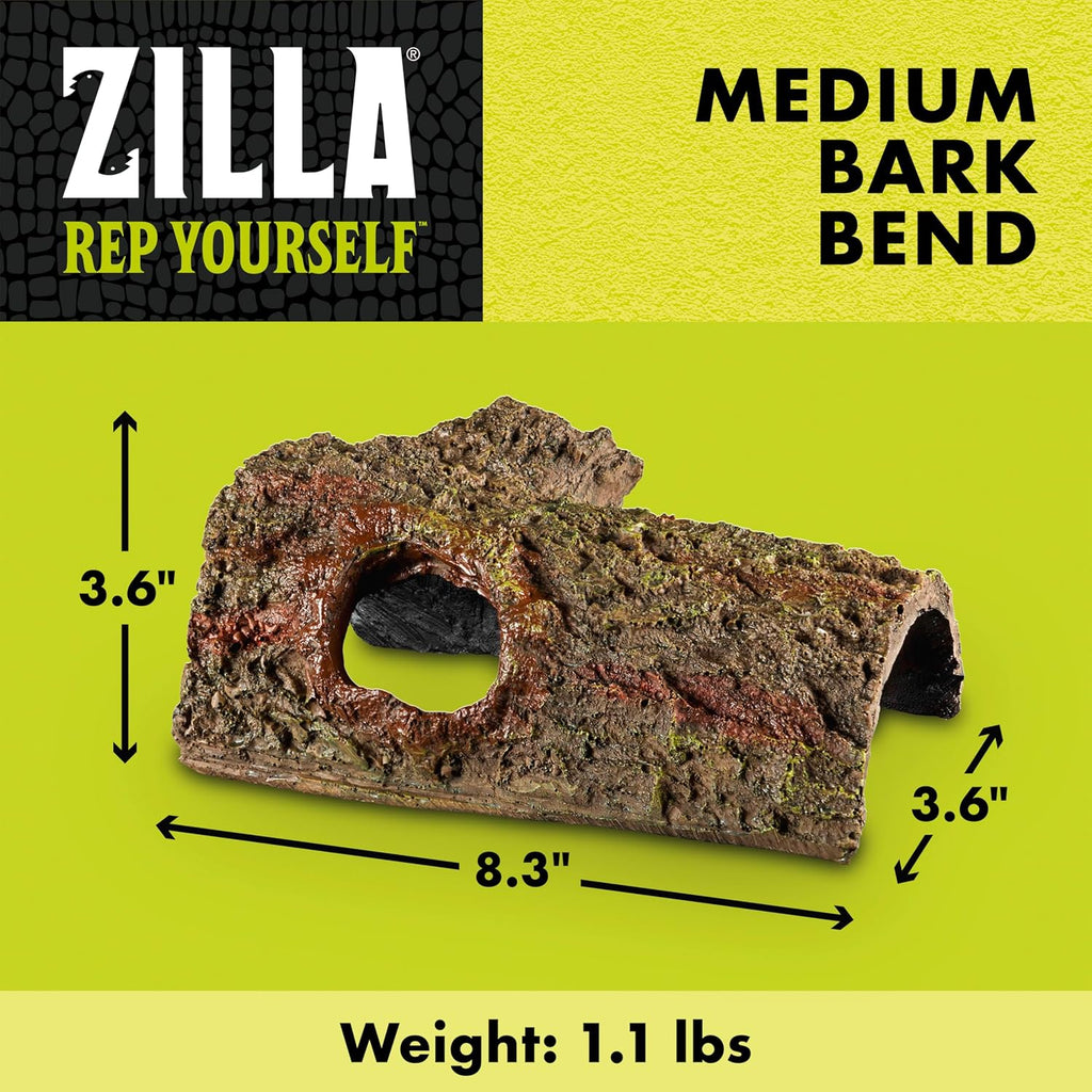Zilla Pet Reptile Bark Bends, Medium Brown - GlobalHabitat Supply