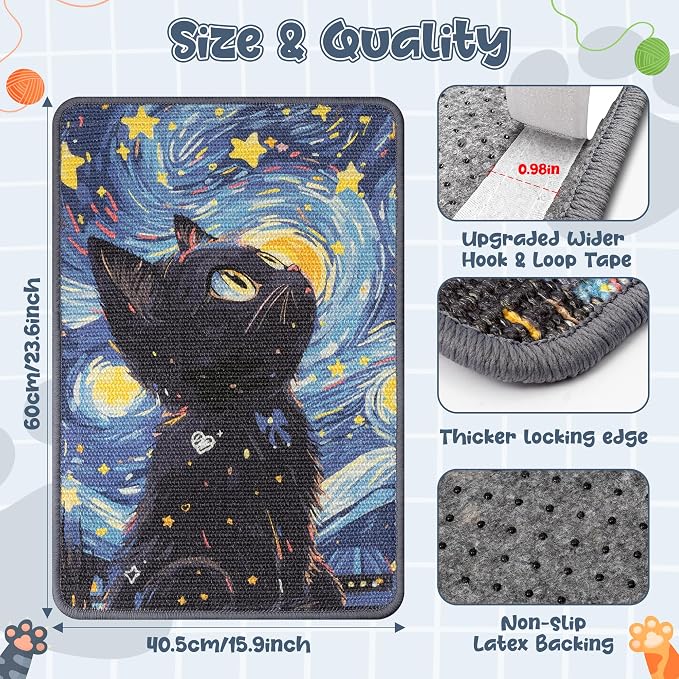 Sisal Cat Scratching Pad, Durable & Shedding-Resistant Wall Scratcher Mat - Image 2