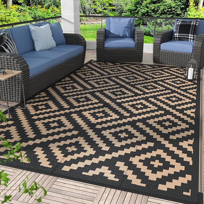 GENIMO Outdoor Rug 4x6 Waterproof, Reversible Mats, Outdoor Area Rug, Plastic by GENIMO