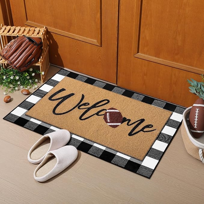Tinideya 2 Pcs Door Mat Welcome Non Slip Coir Mats Floor Layering Doormats - Image 3