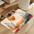 Boho Mountain Sun Pet Food Mat for Cats and Dogs–Christmas Stocking Absorbent by LUTASER