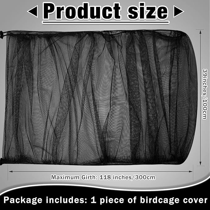 Shappy Large Bird Cage Seed Catcher, Bird Cage Cover Net Skirt Guard, - Image 2