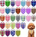 30 Pcs Plaid Dog Bandanas for Small Dogs Stitch Dog Bandana Bulk Reversible by Bestwishforyou