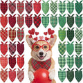 Abbylike 50 Pcs St. Patrick's Day Dog Bandanas Bulk Green Plaid Bandanas by Abbylike