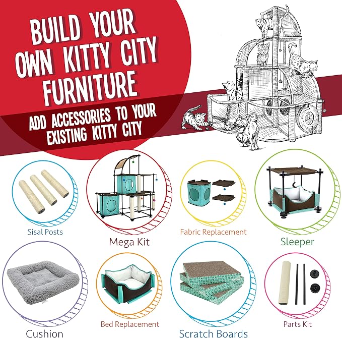 Kitty City Claw Indoor Mega Kit Cat Furniture, Corrugate Cat Scratcher - Image 3