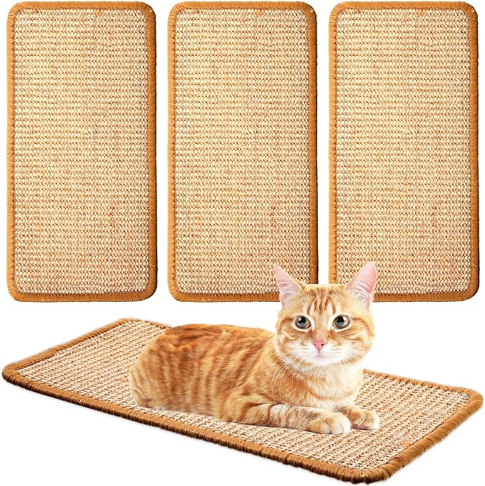 Tuanse 4 PCS Cat Scratcher Mat, 15.7 x 7.8 Inches Sisal Cat Scratching Pad by Tuanse