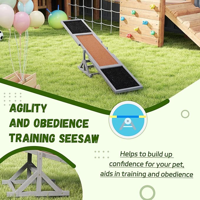 PawHut Wooden Dog Agility Seesaw - Image 6
