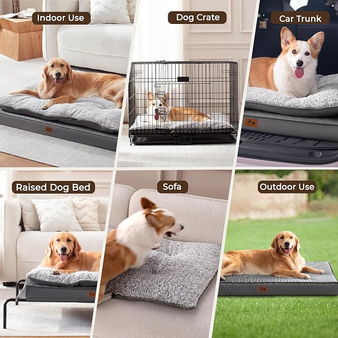 2-Pack XL Waterproof Dog Bed Large Size Dogs, Plush Cushion & Orthopedic - Image 8