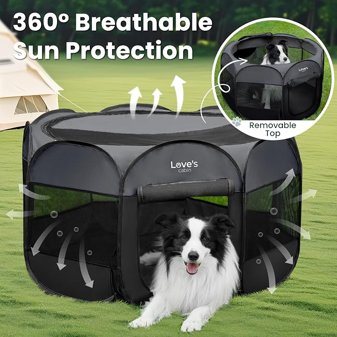 Love's cabin Pet Puppy Dog Playpen, Medium Dog Tent Crates Cage Indoor/Outdoor - Image 9