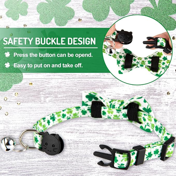 Whaline 4 Pack St. Patrick's Day Easter Cat Collar - Image 3