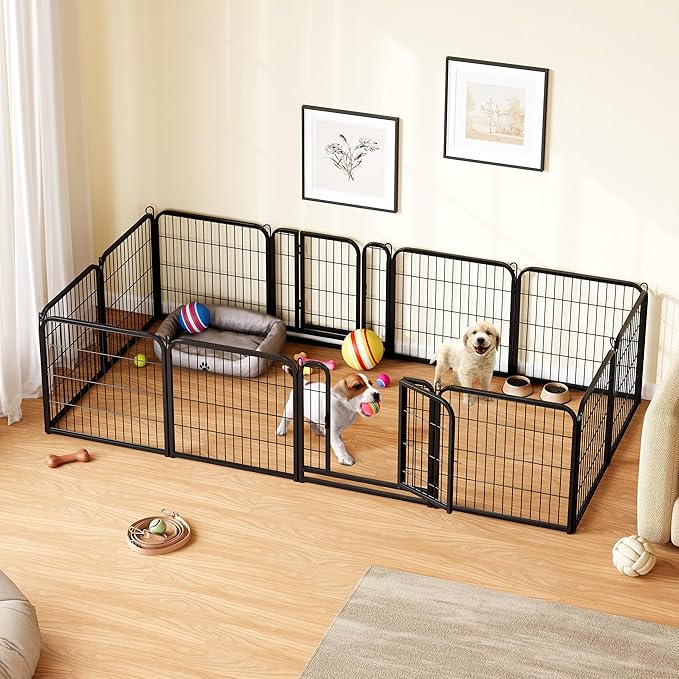 Yaheetech Dog Playpen Outdoor 24 inch 12 Panels Indoor Dog Fence Metal Dog Pen - Image 2