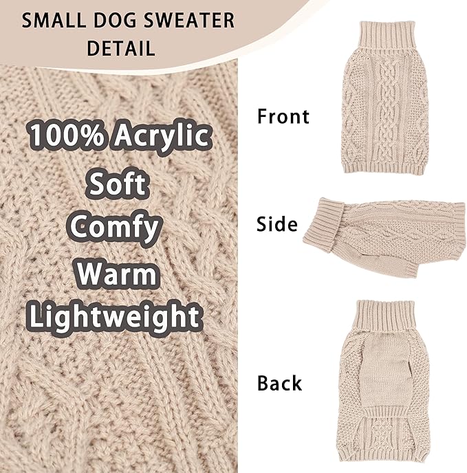 Dog Sweaters for Small Dogs Cute Winter Chihuahua Clothes Pullover Puppy - Image 4