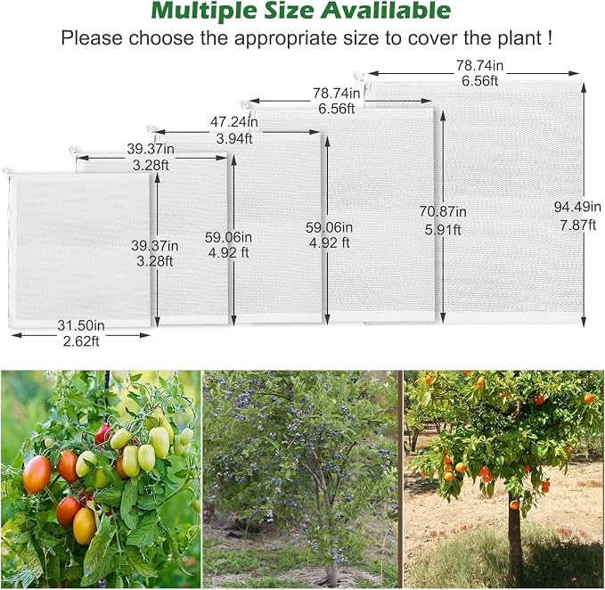 8 x 6.6ft Large Fruits Tree Netting, Garden Mesh Insect Tree Cover - Image 2