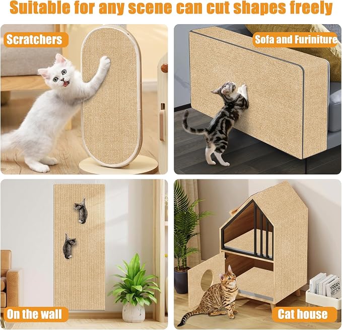 Cat Scratching mat Self-Adhesive, Trimmable Furniture Protector - Image 7