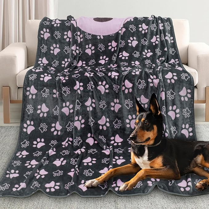 Upgraded Dog Blankets for Large Dogs, Cat Flannel Blankets Washable, - Image 4
