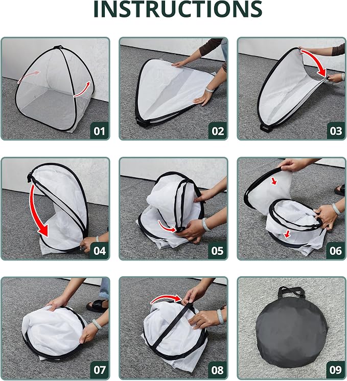 2 Pcs Pop Up Insect Barrier Plant Cover Tent, Garden Net Cage Bird Insect Guard - Image 7