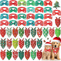 Sanwuta 50 Pcs Christmas Dog Bandanas and Collar Bow Ties Set 25 Bandanas Bulk by Sanwuta