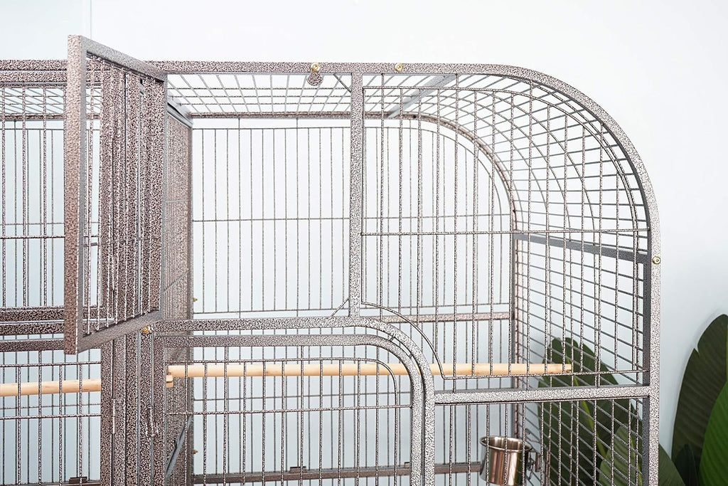 Double Bird Cage with Center Divider, W64xD32xH73 - GlobalHabitat Supply