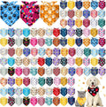 Reginary 120 Packs Dog Bandanas Bulk Christmas Dog Paw Scarf Adjustable Holiday by Reginary