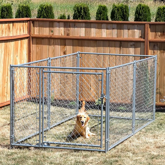 Lucky Dog Heavy Duty Outdoor Galvanized Chain Link Dog Kennel Enclosure - Image 4