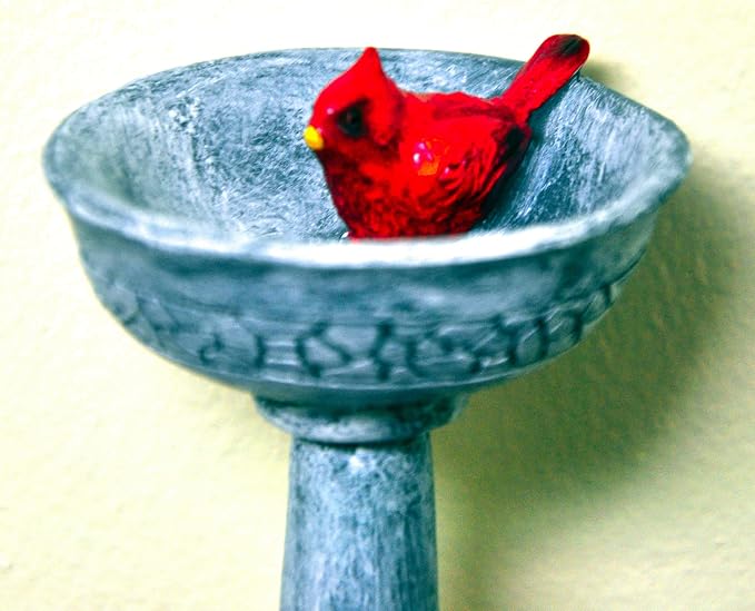 G & F Products MiniGardenn Cardinal Birdbath Pick, 2.25" Polyresin Miniature - Image 3