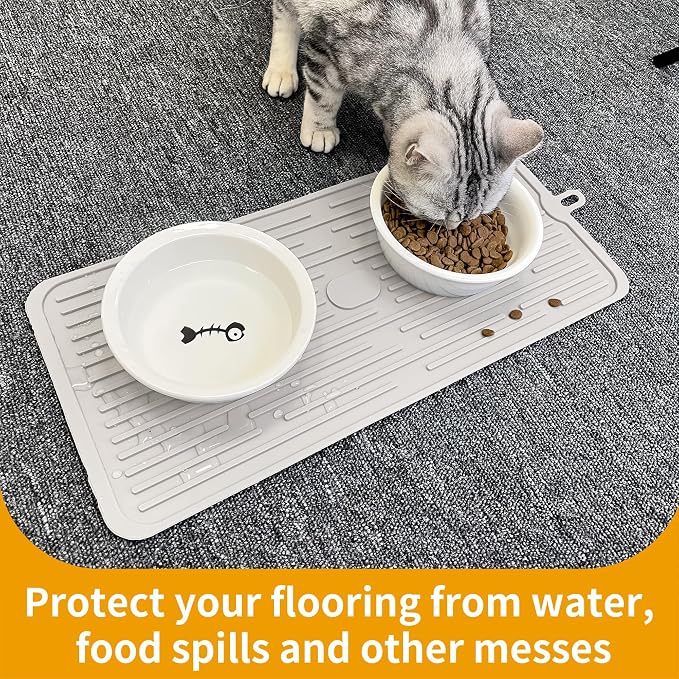 Ptlom Pet Placemat for Dog and Cat, Anti-Slip Waterproof Dogs Feeding Mat - Image 7