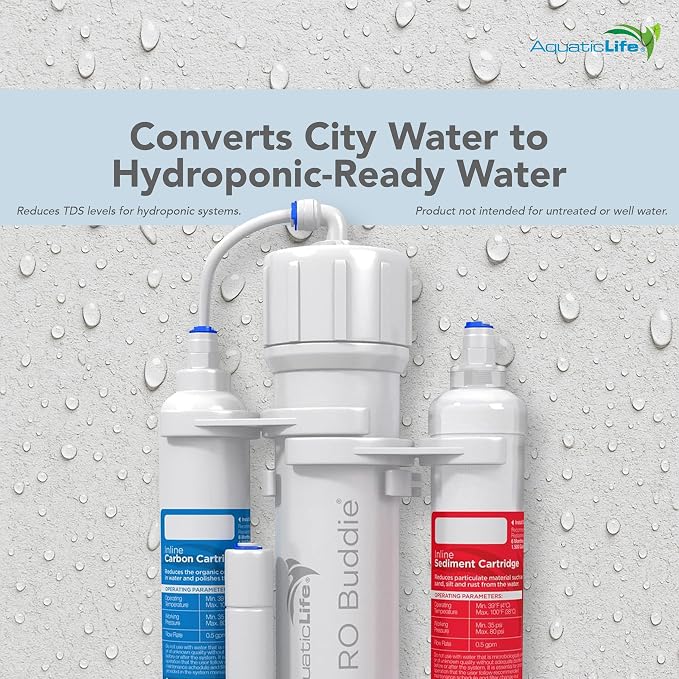 Aquatic Life RO Buddie 3-Stage Hydroponic Reverse Osmosis Water Filter System - Image 3