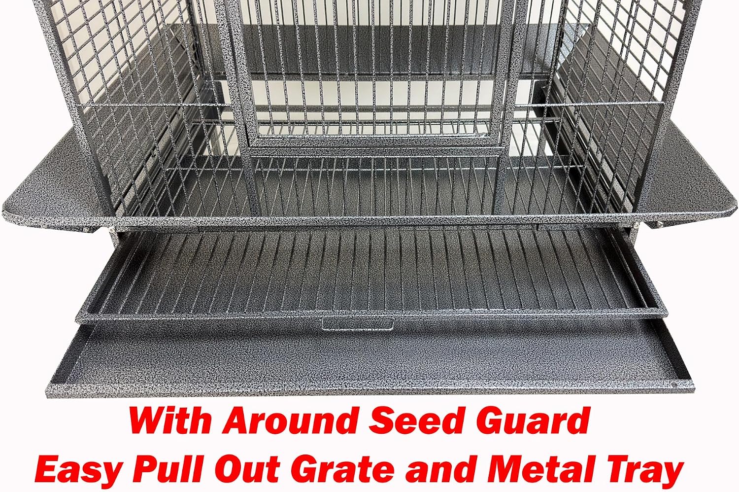 Extra Large Wrought Iron Bird Cage with Play Top and Rolling Wheels - GlobalHabitat Supply