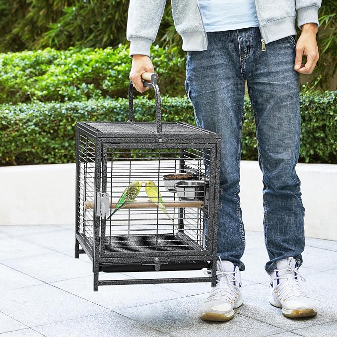 Yaheetech 25.5'' Wrought Iron Bird Travel Carrier Cage Parrot Cage - Image 2