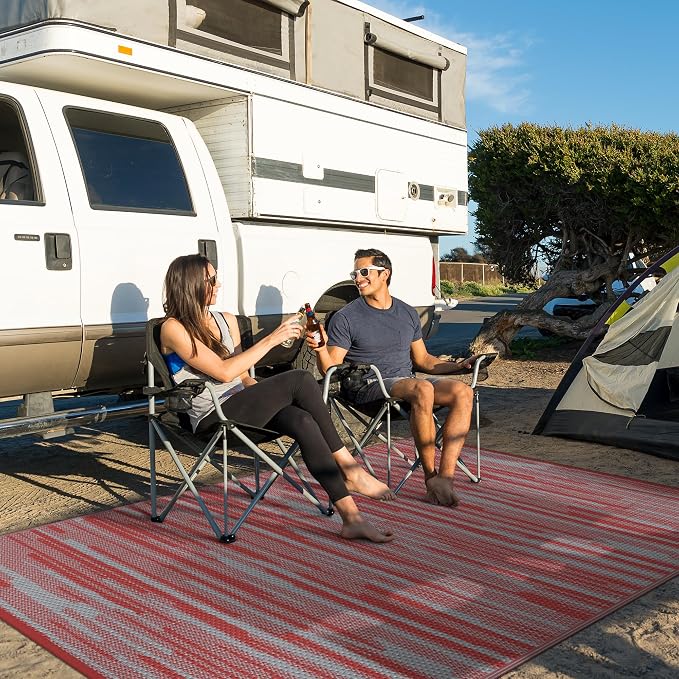 GENIMO Outdoor Rug for Patio Clearance, Reversible Plastic Straw Rugs for RV - Image 4