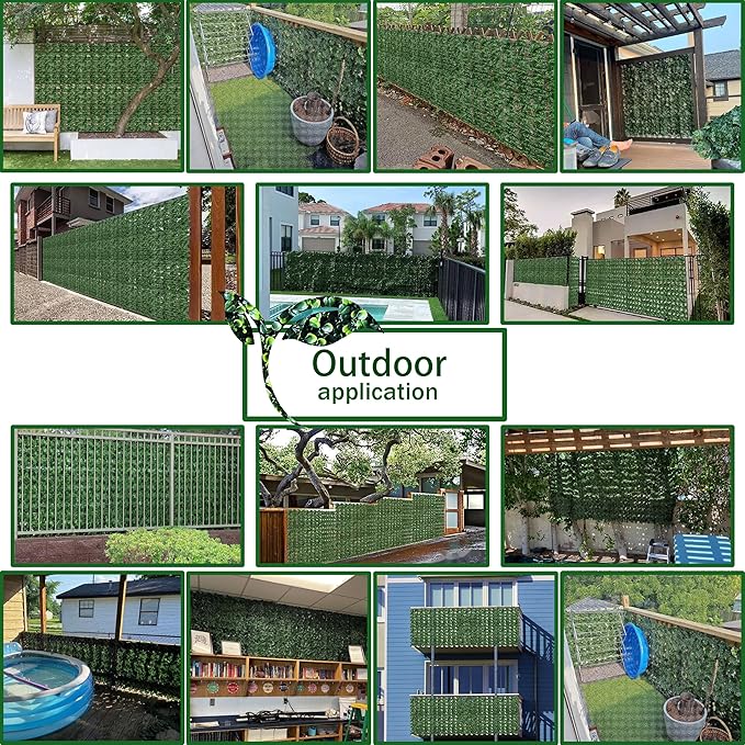 Artificial Ivy Privacy Fence Wall Screen, 48x120 in UV-Anti Faux Greenery - Image 5
