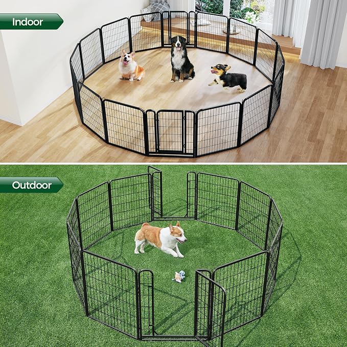 Yaheetech Dog Playpen Outdoor, 32 inch 16 Panels Dog Pen Indoor Heavy Duty - Image 3