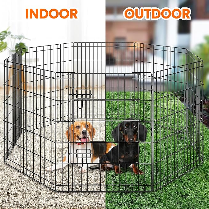 Yaheetech 30" High 8 Panel Foldable Metal Dog Exercise Pen Pet Playpen Dog - Image 4