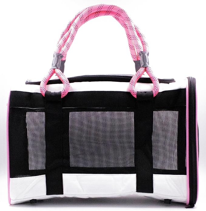 Buddy's Best Airline Approved Pet Carrier – White & Pink Heavy Duty, Fits Under - Image 3