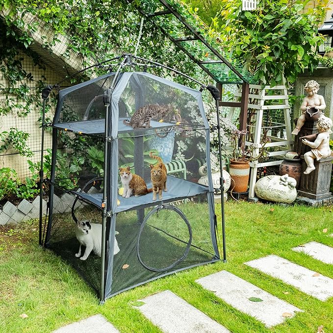 Automatic Pop-Up Cat Enclosure|3-Tier Cat Tent|Cat Cage|Outdoor Catio - Image 6