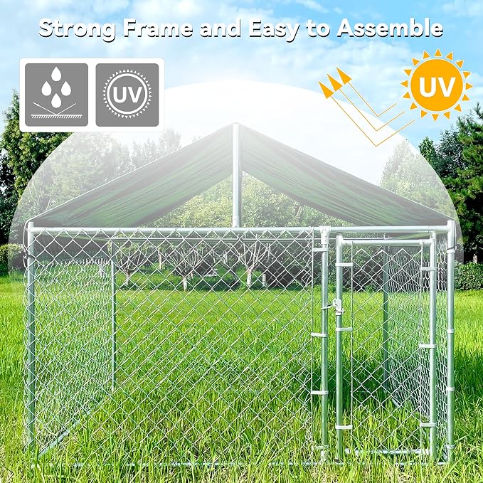 HITTITE Extra Large Outdoor Dog Kennel, Anti-Rust Dog Kennel Outside - Image 6