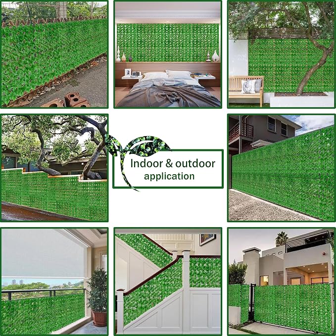 Artificial Ivy Privacy Fence Wall Screen: 48X120 in UV-Anti Faux Greenery - Image 6
