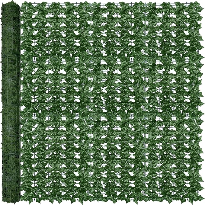 Artificial Ivy Privacy Fence Wall Screen: 72 x144 in UV-Anti Faux Greenery by ODTORYHOME