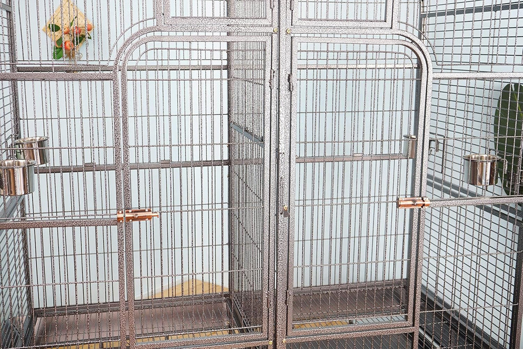 Double Bird Cage with Center Divider, W64xD32xH73 - GlobalHabitat Supply