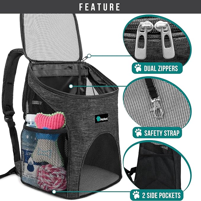 PetAmi Small Dogs and Cat Backpack Carrier, Airline Approved Pet Backpack - Image 3